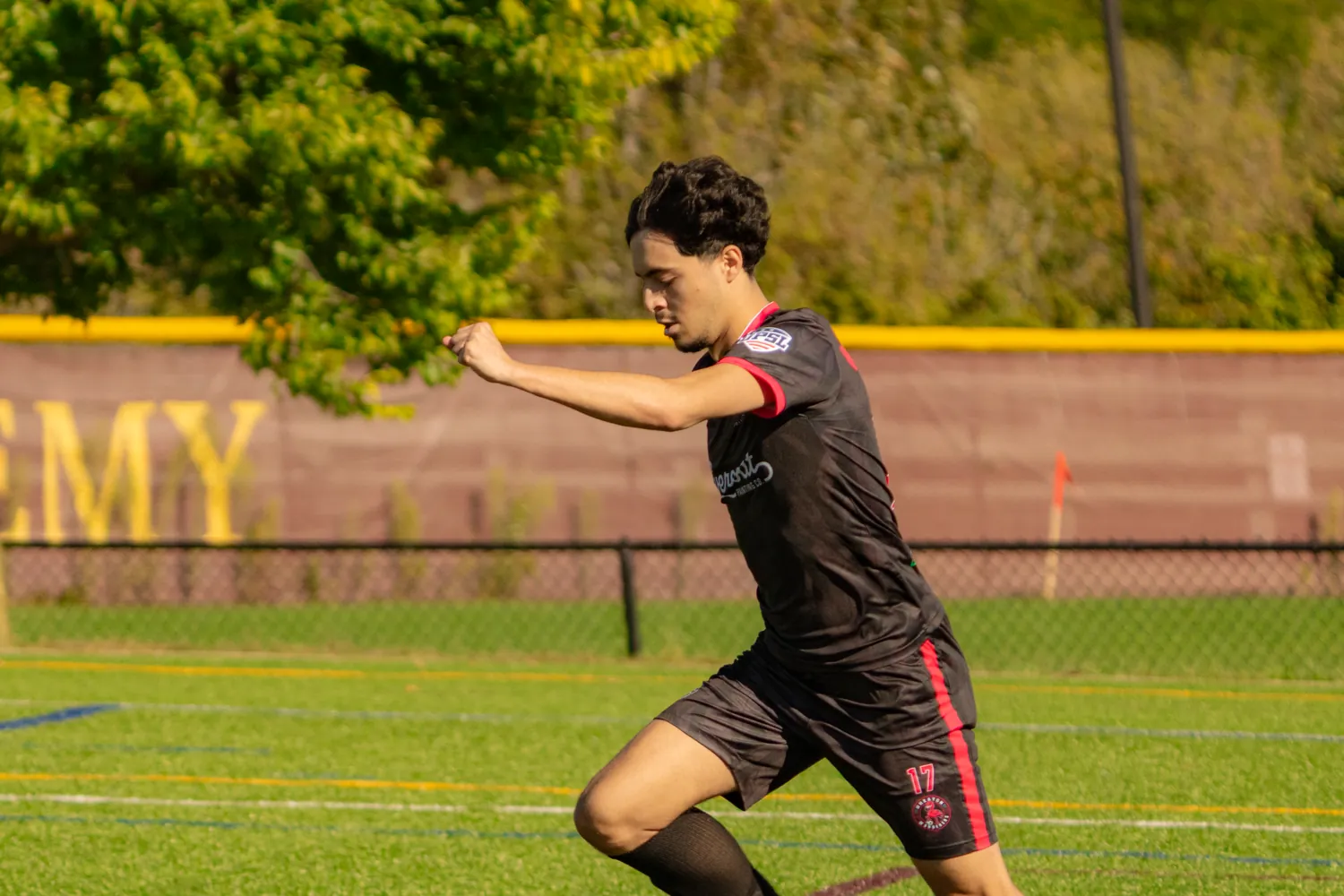 Christian Cruz in action for the Wanderers